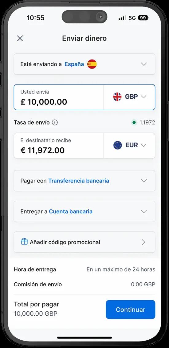 xe mobile app mockup